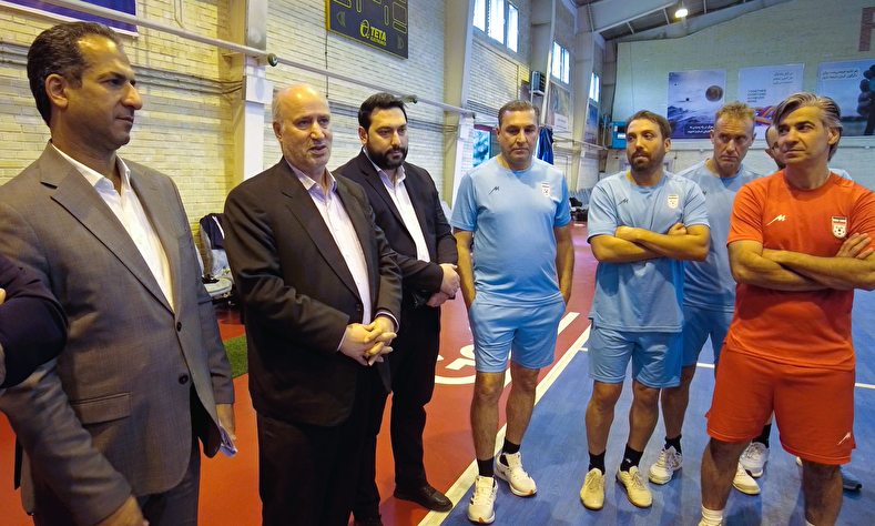 صحبت های رئیس فدراسیون در جمع ملی پوشان فوتسالیست در مرکز ملی فوتبال